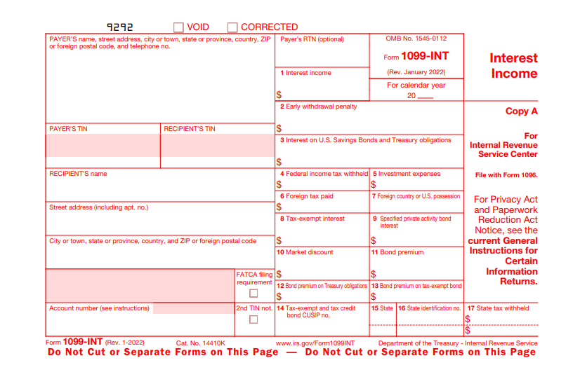 2022 1099-INT Form